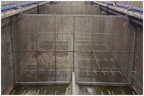 Vertical biofilm carrier retention screen